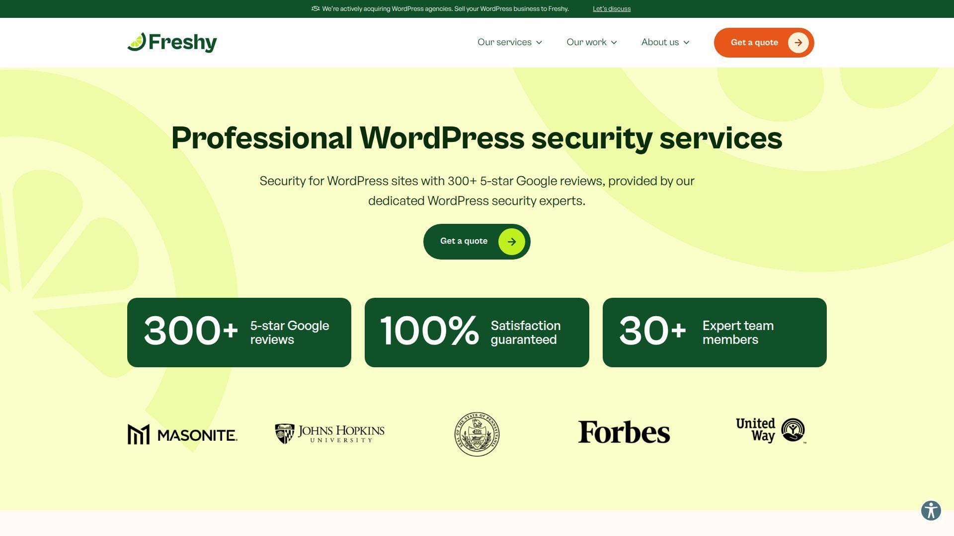 1. Freshy WordPress Security Services