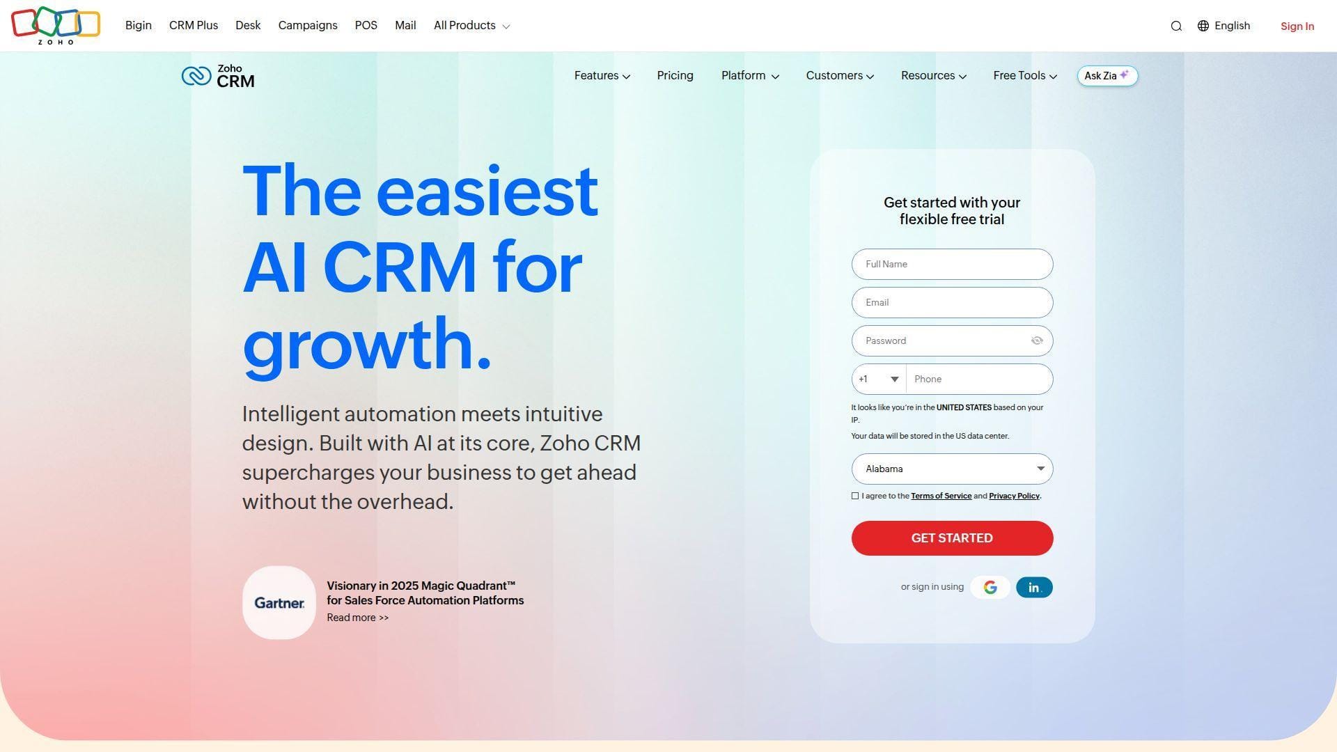 4. Zoho CRM