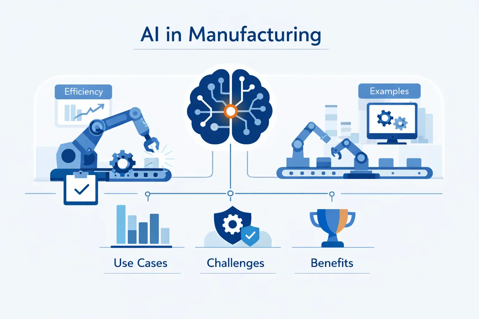AI in Manufacturing: A Practical Guide to Use Cases, Benefits, Challenges, and Examples