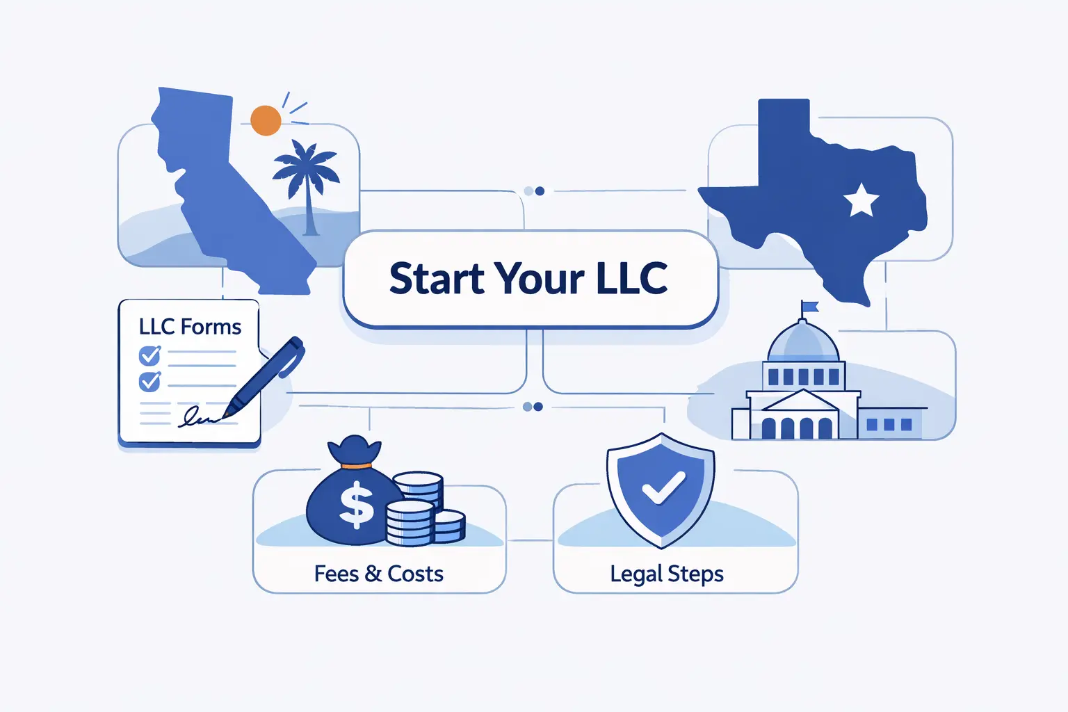 How to Start an LLC in California and Texas