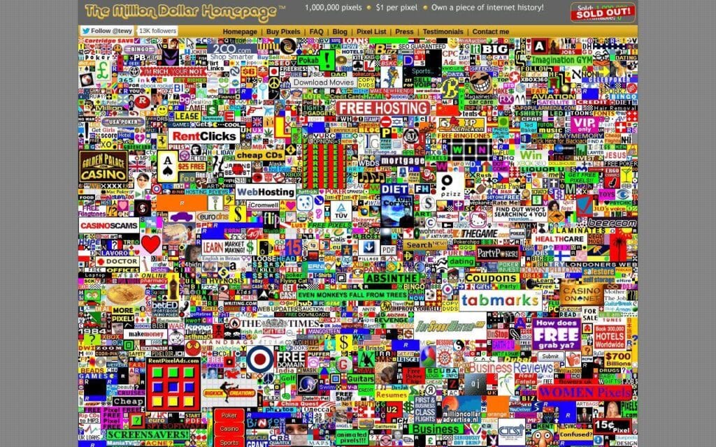 18. The Million Dollar Homepage