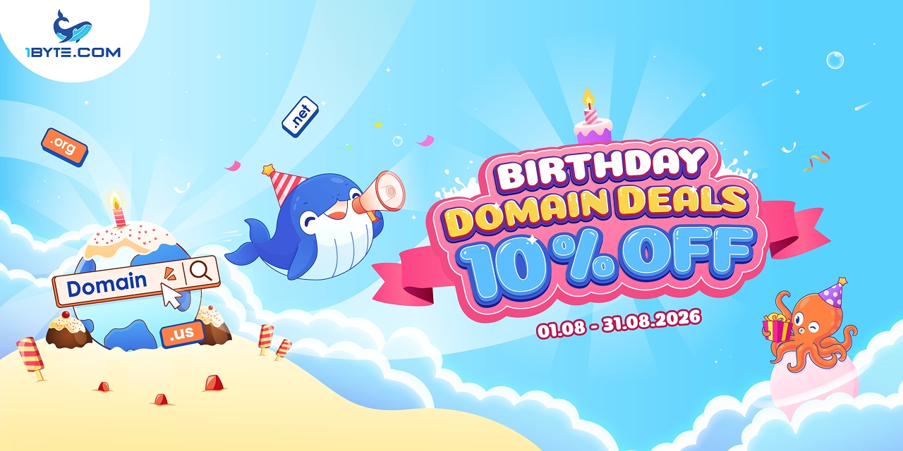 Birthday Domain Deals 10% Off at 1Byte