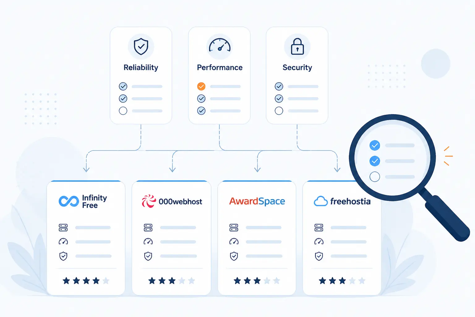 How We Compared These Free Website Hosting Options