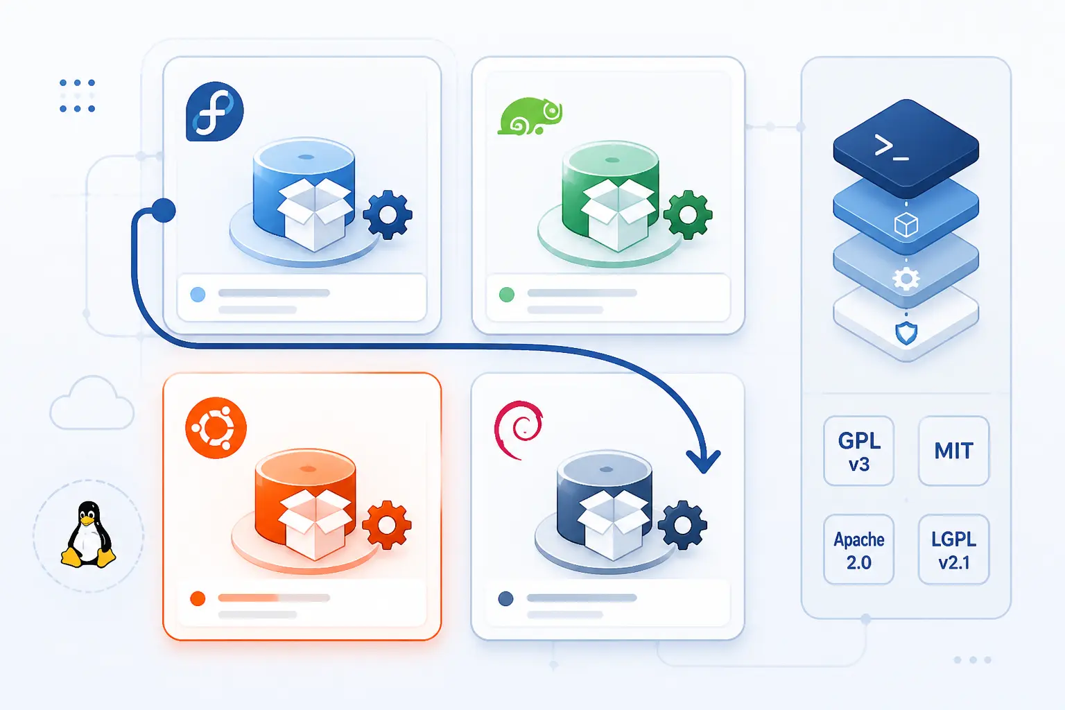 Linux Distros Licenses and Software Stack Options