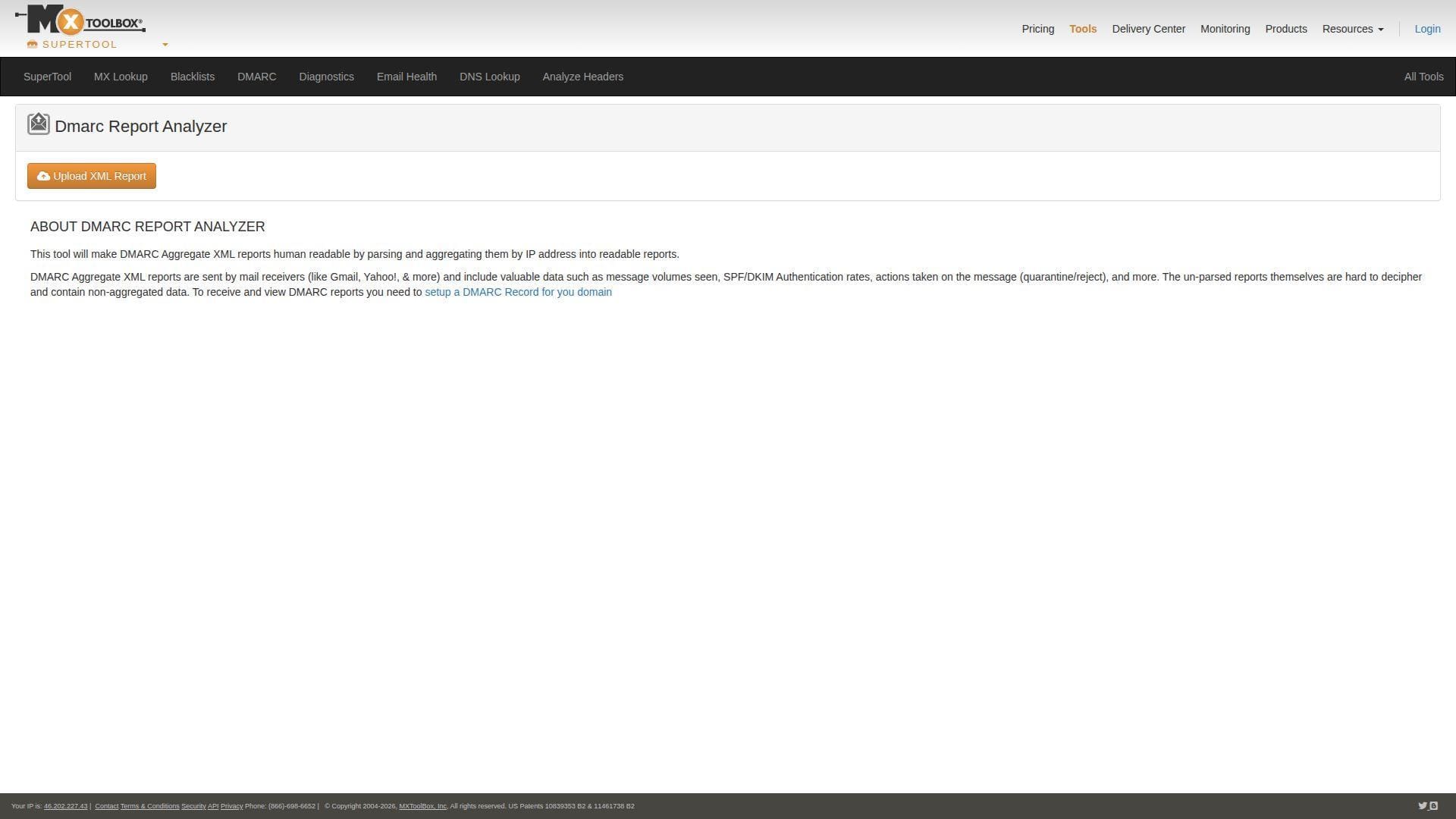8. MXToolbox DMARC Report Analyzer