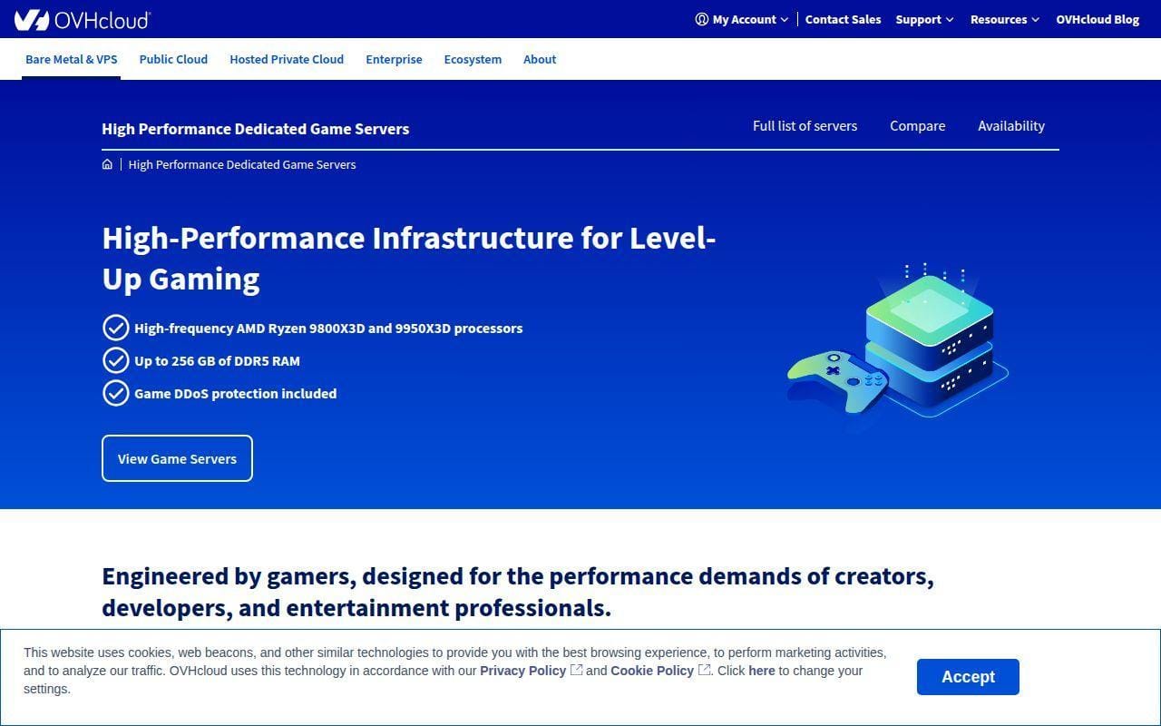 1. OVHcloud Dedicated Game Servers