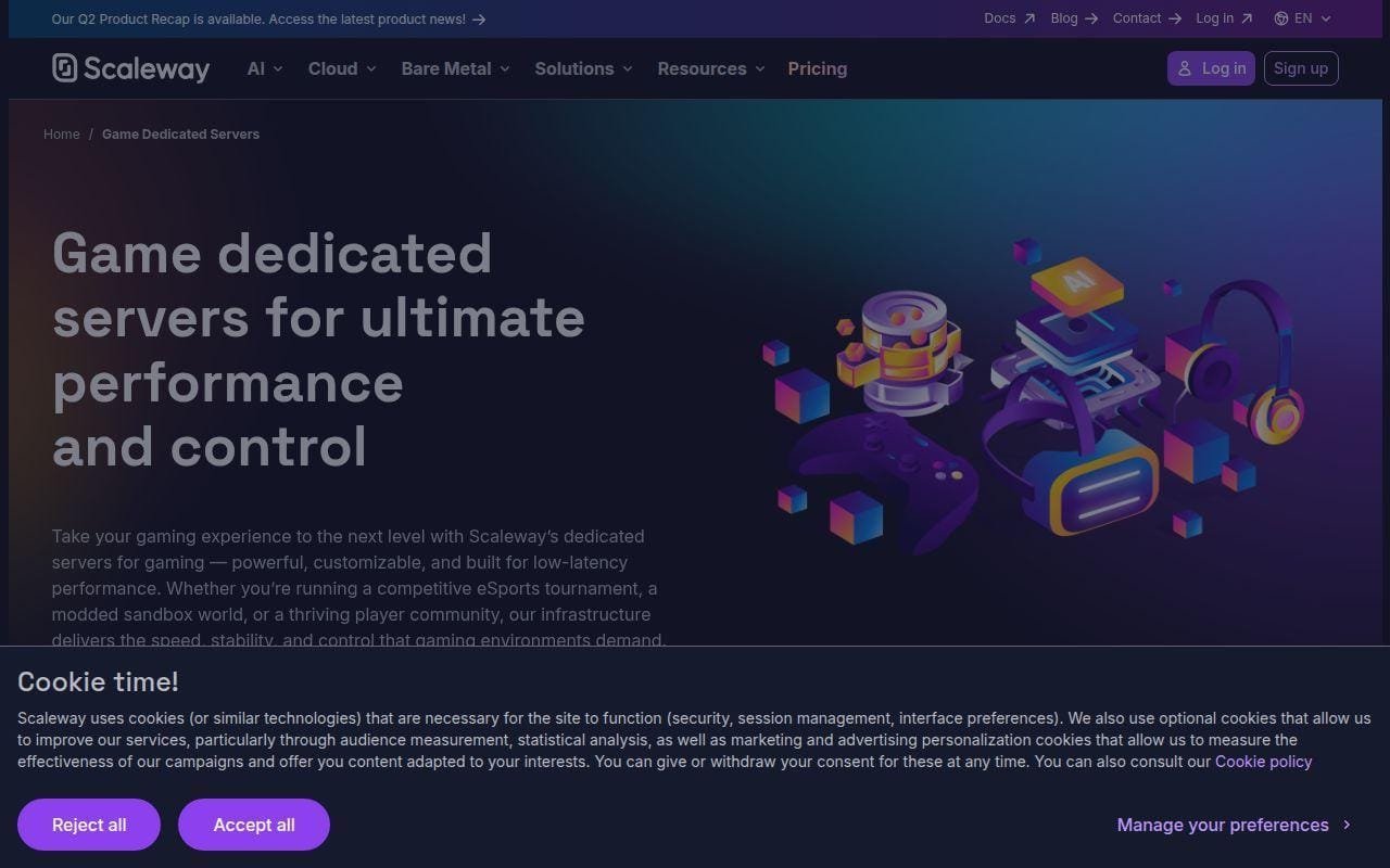 13. Scaleway Game Dedicated Servers