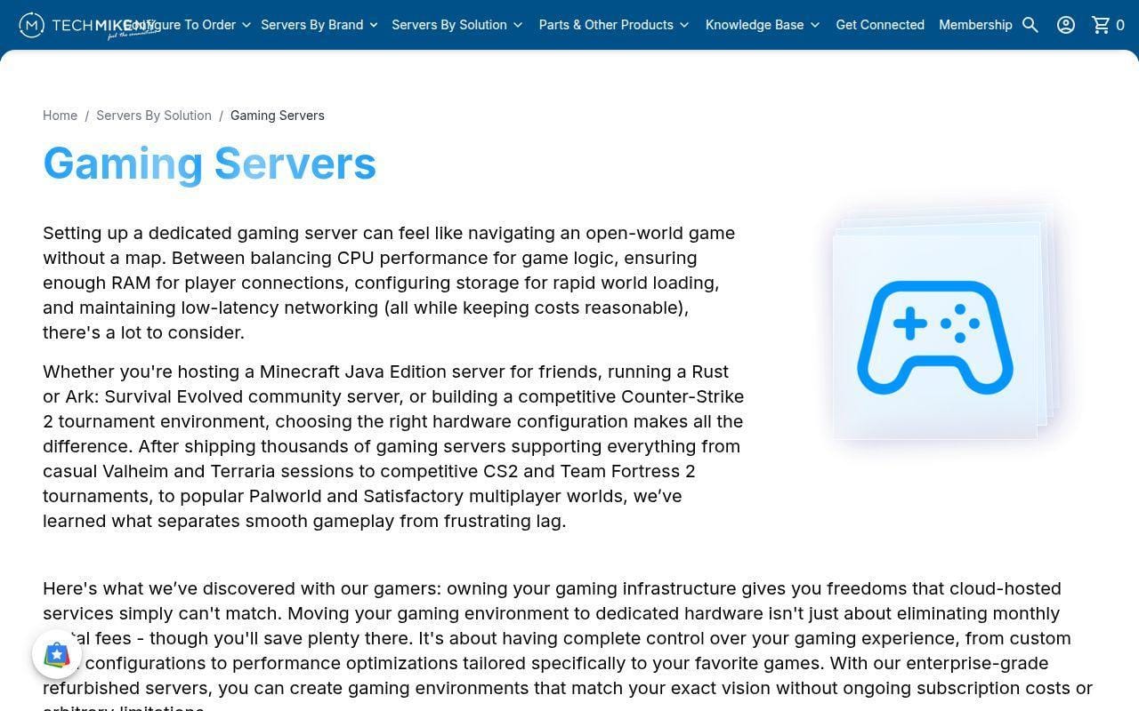 15. TechMikeNY Gaming Servers