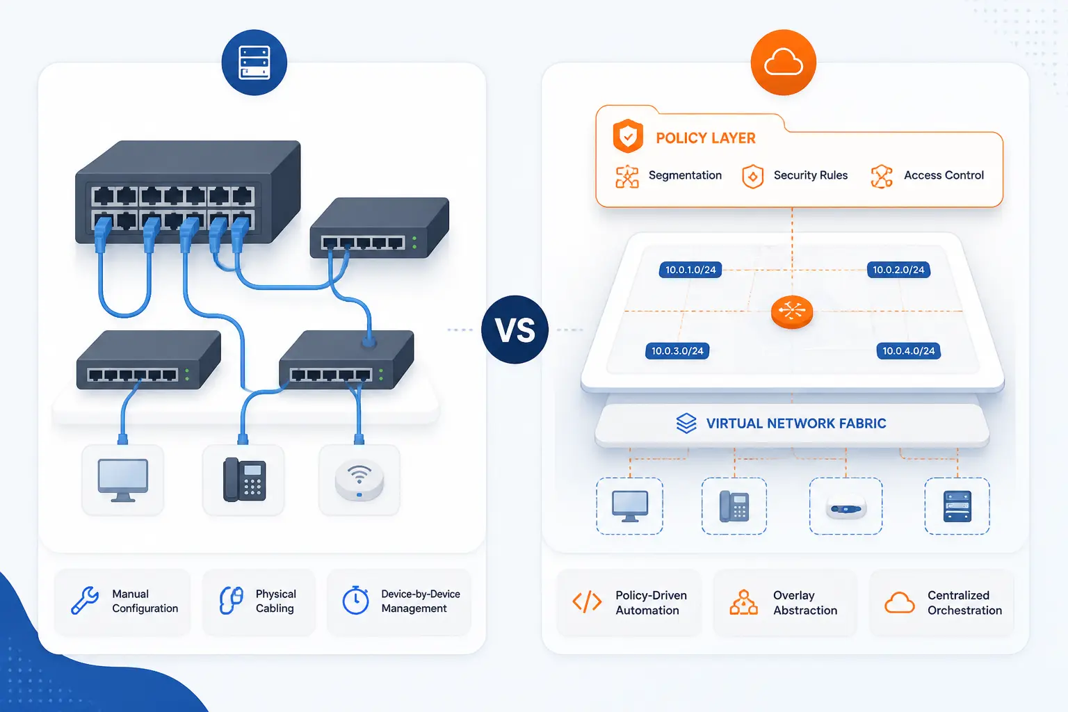 Virtual Networking vs Physical Networking