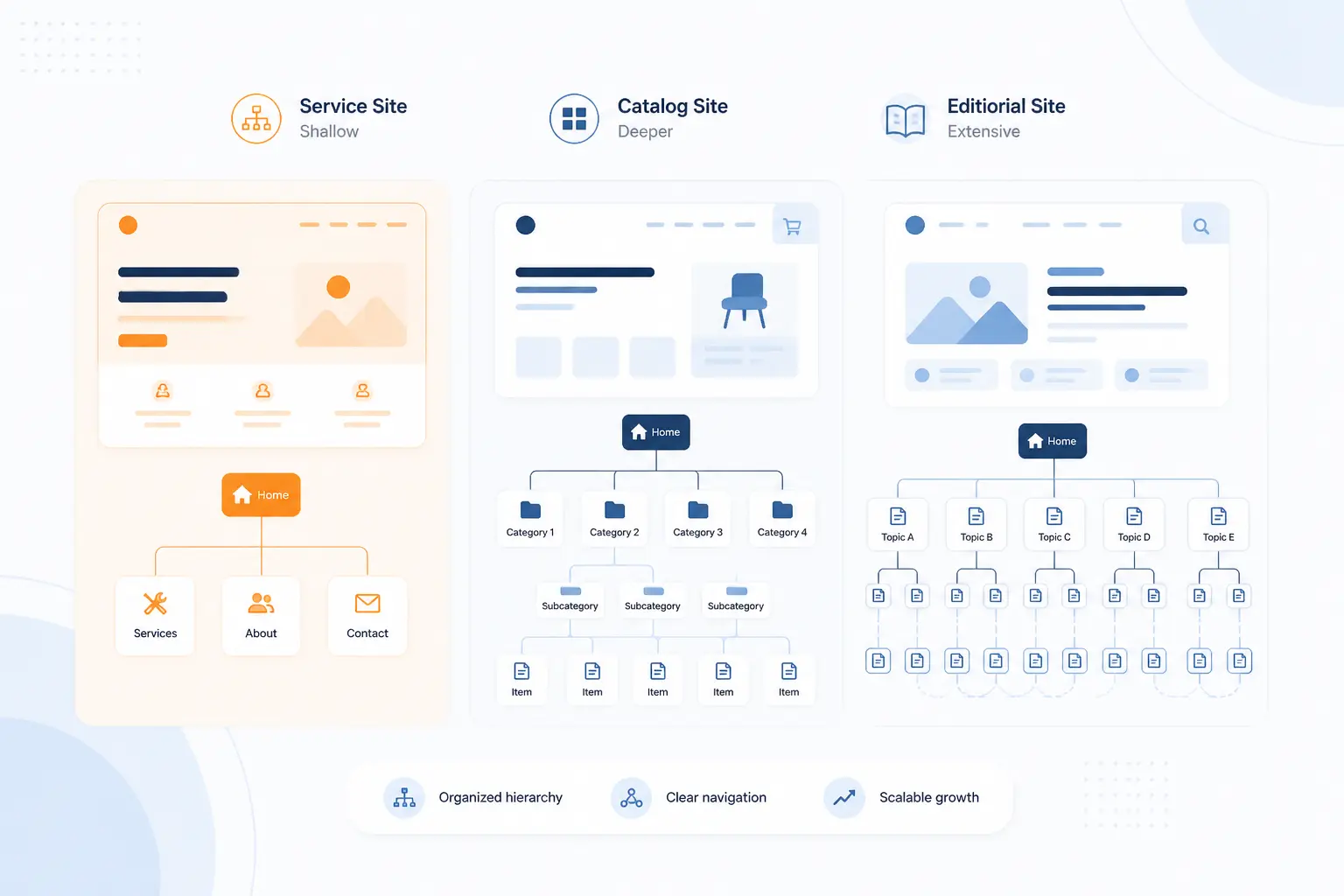 Website Architecture Examples by Site Type