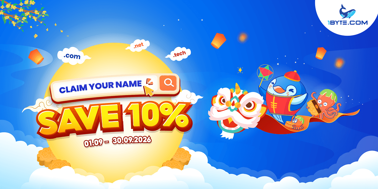 Claim Your Name, Save 10% at 1Byte