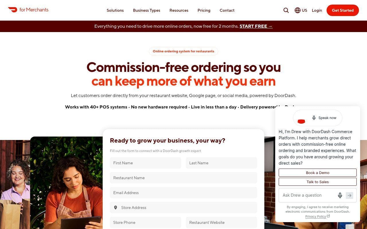 7. DoorDash Online Ordering