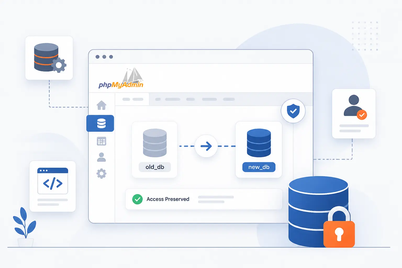 Rename Database phpMyAdmin Without Losing Access