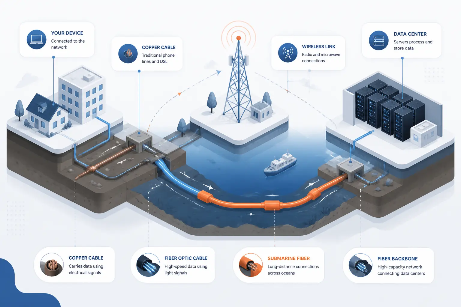 The Physical Infrastructure Behind Internet Connections