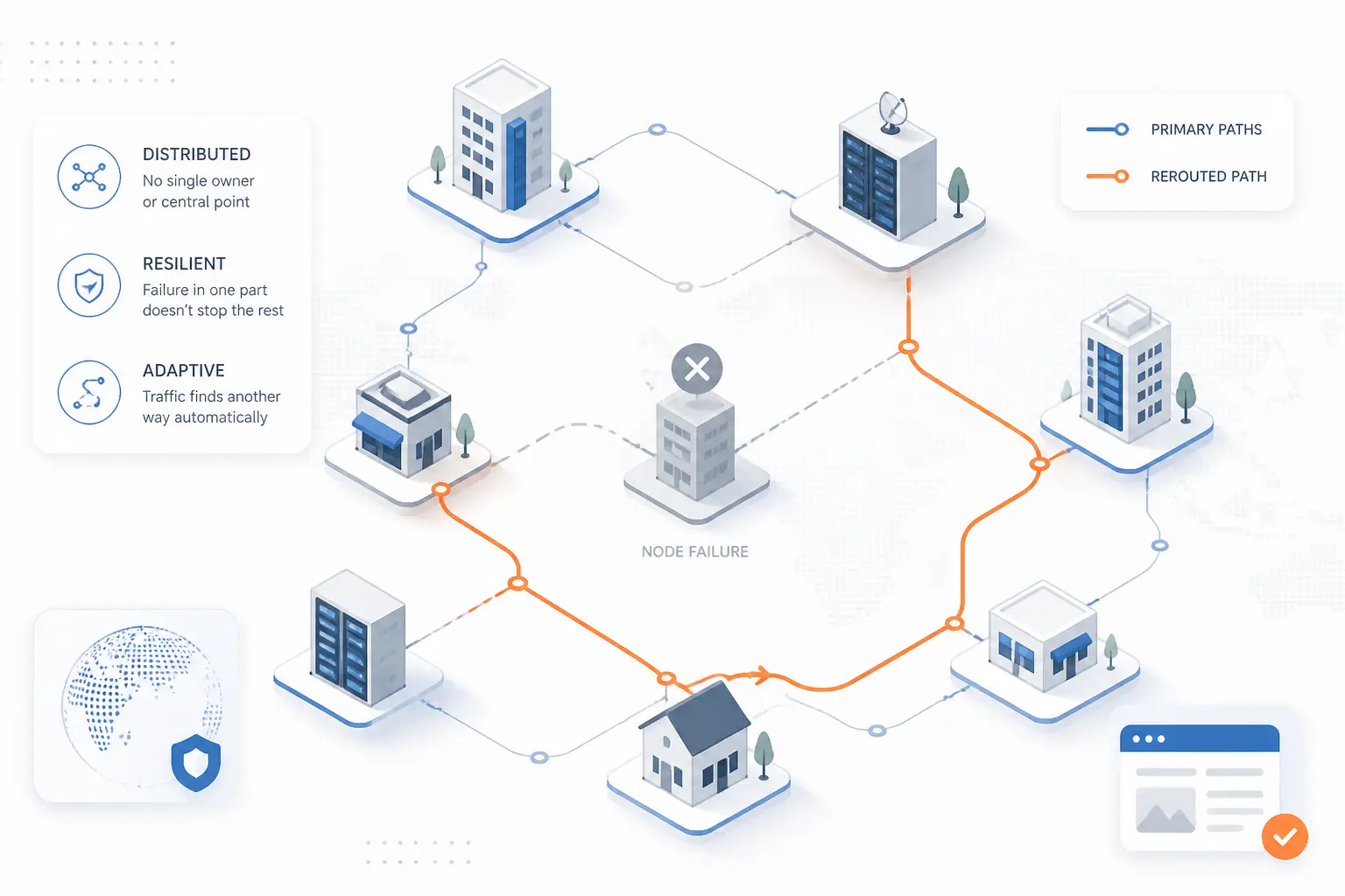 Why the Internet Is Distributed and Resilient
