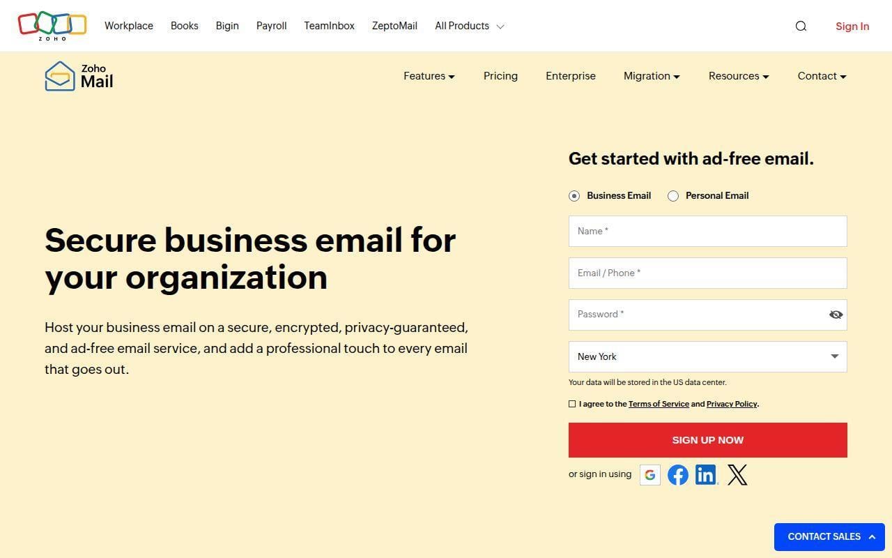 6. Zoho Mail