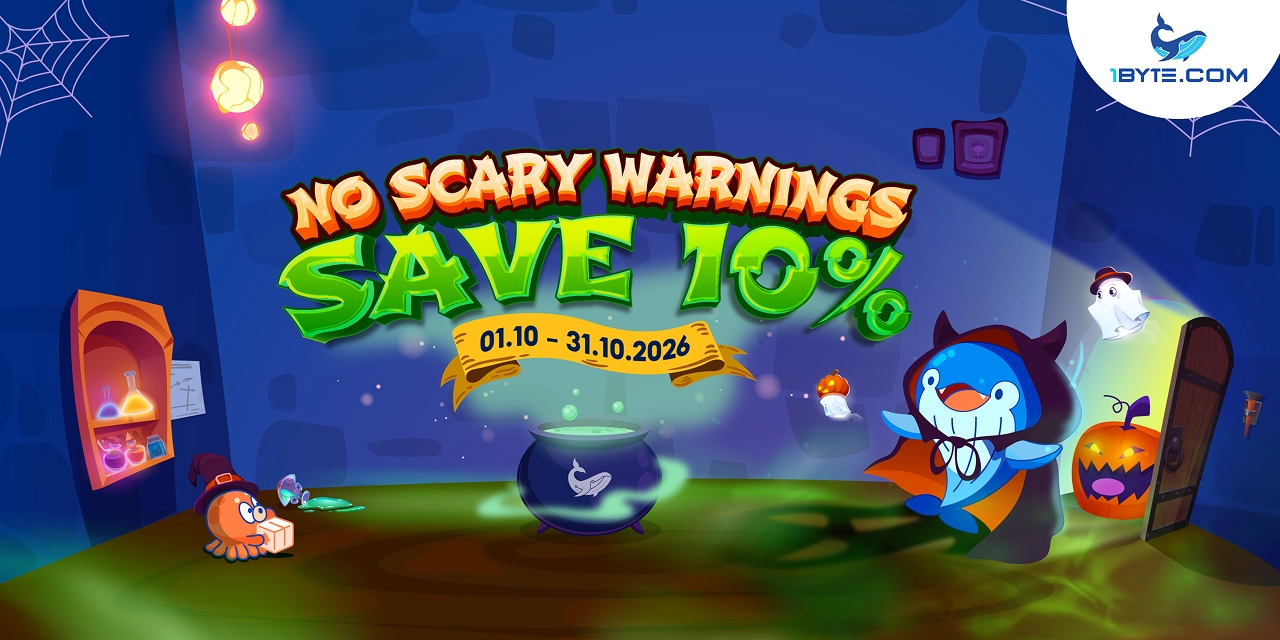 No Scary Warnings, Save 10% at 1Byte