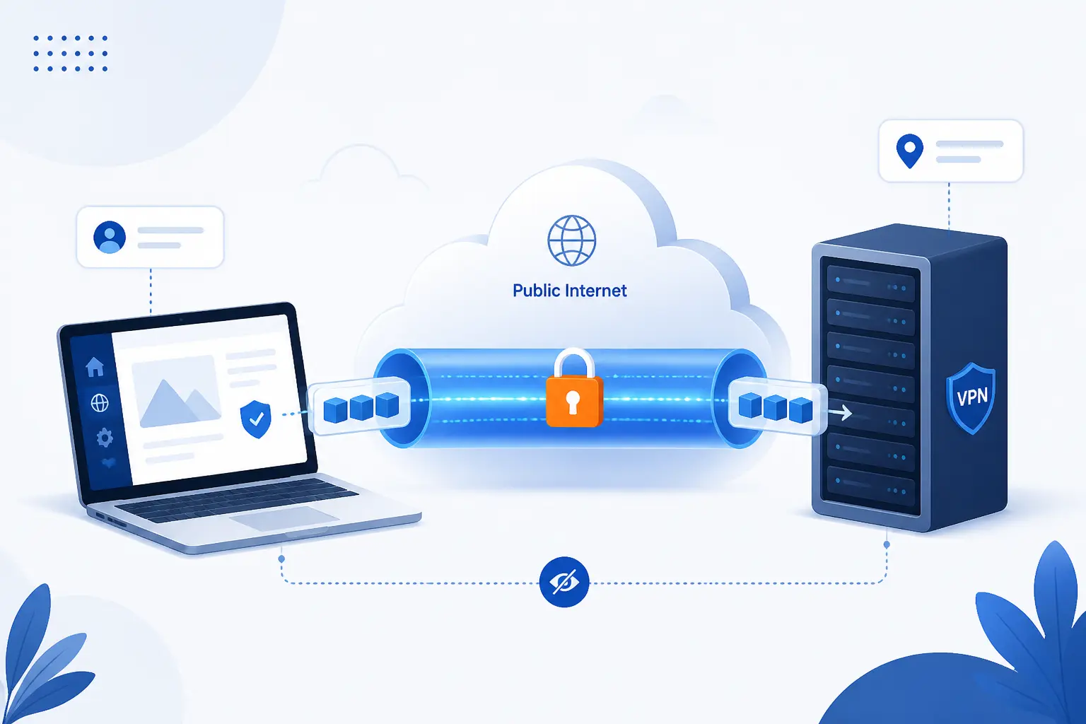 A VPN Tunnel Is an Encrypted Path Between Your Device and a VPN Server