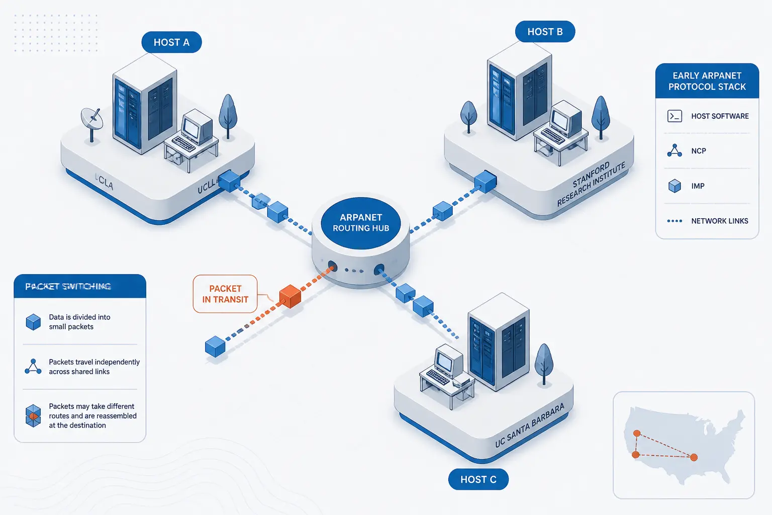 What ARPANET Was as an Early Packet-Switched Network